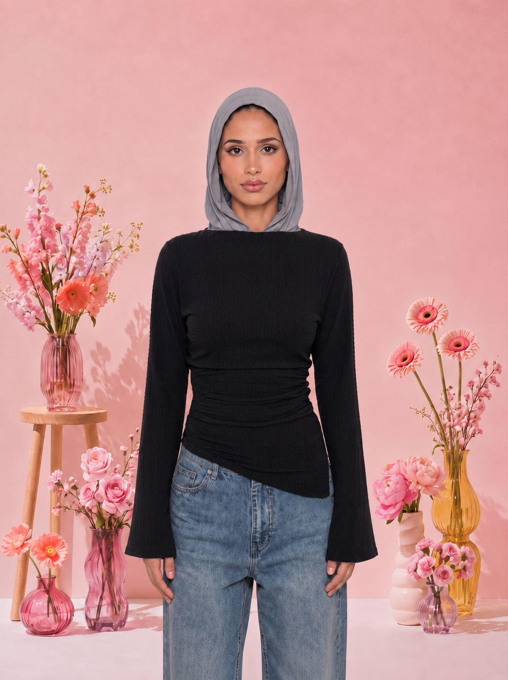 Side buttoned long sleeve top