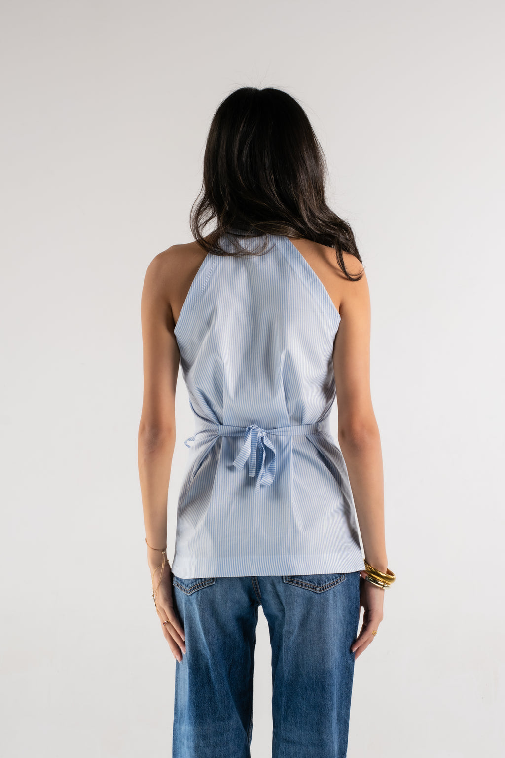 Ribboned Halter Shirt