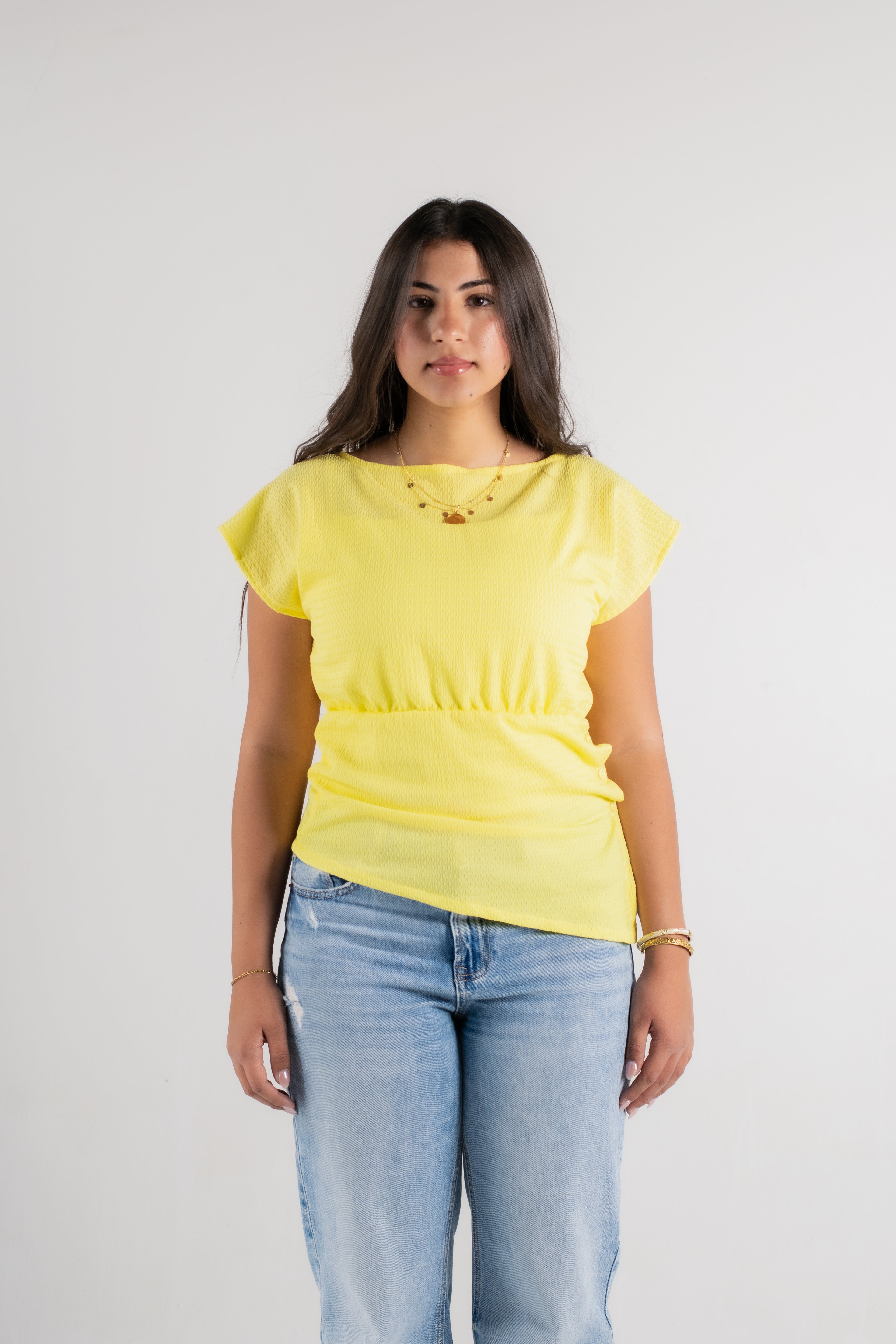 Side Buttoned Flow Top