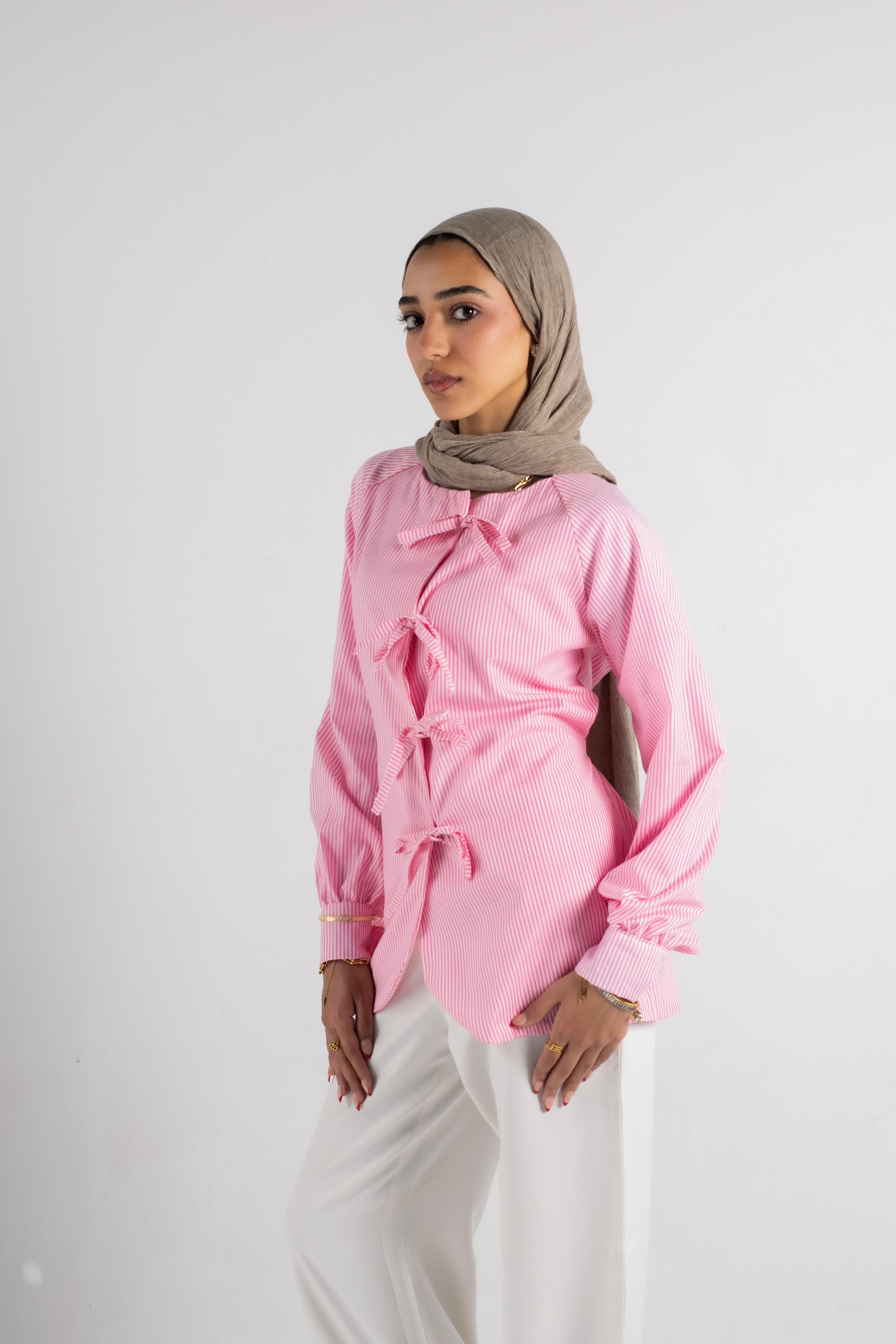 Ribboned Long Sleeve Shirt