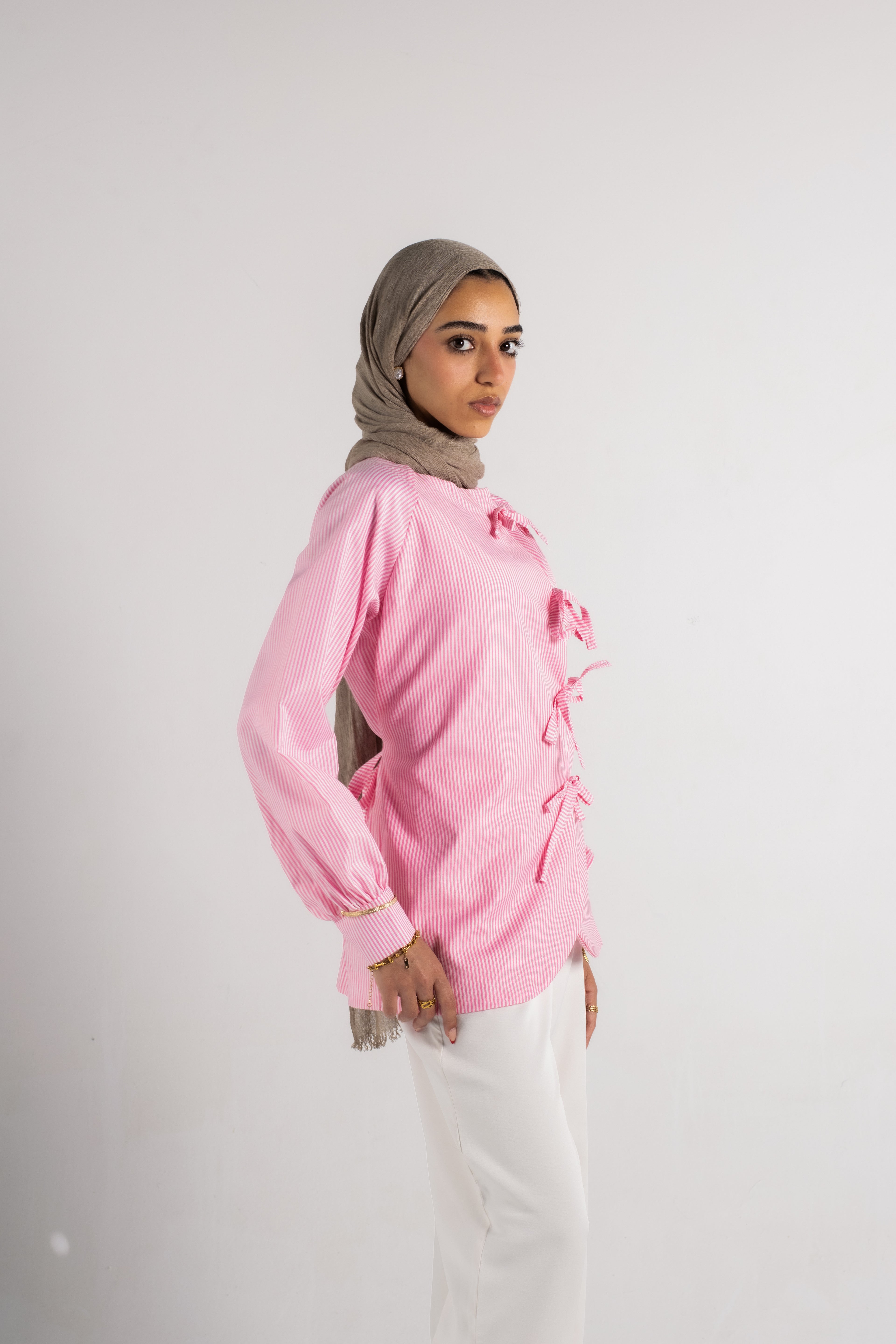 Ribboned Long Sleeve Shirt