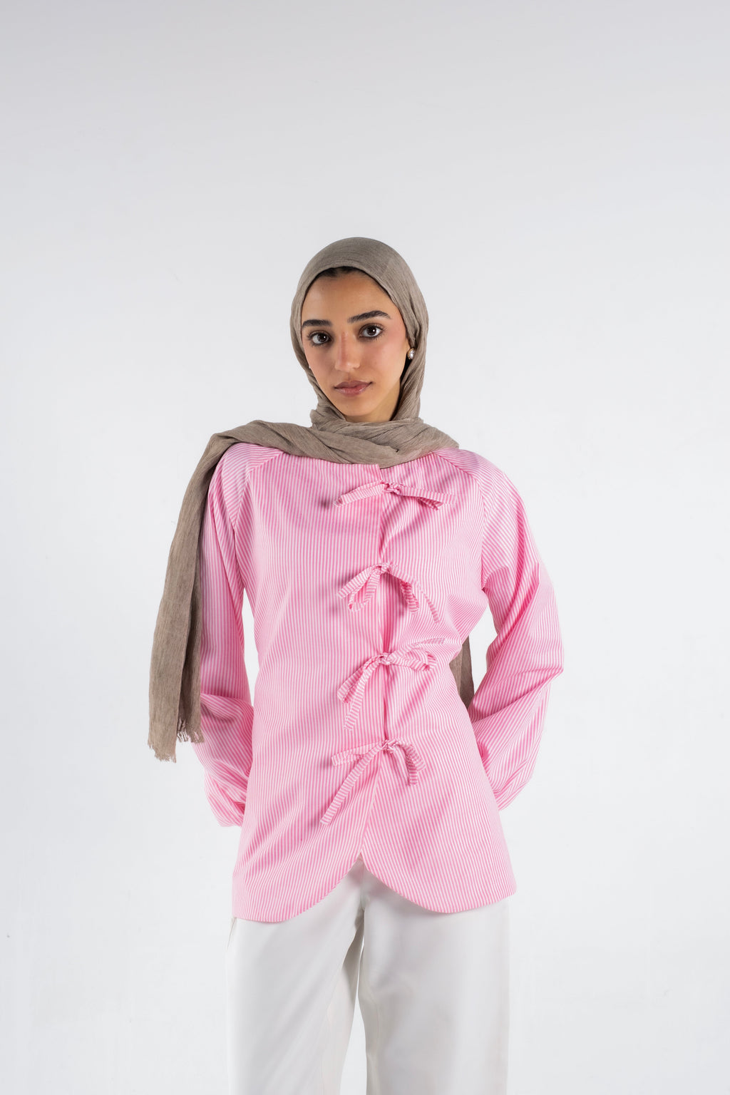 Ribboned Long Sleeve Shirt