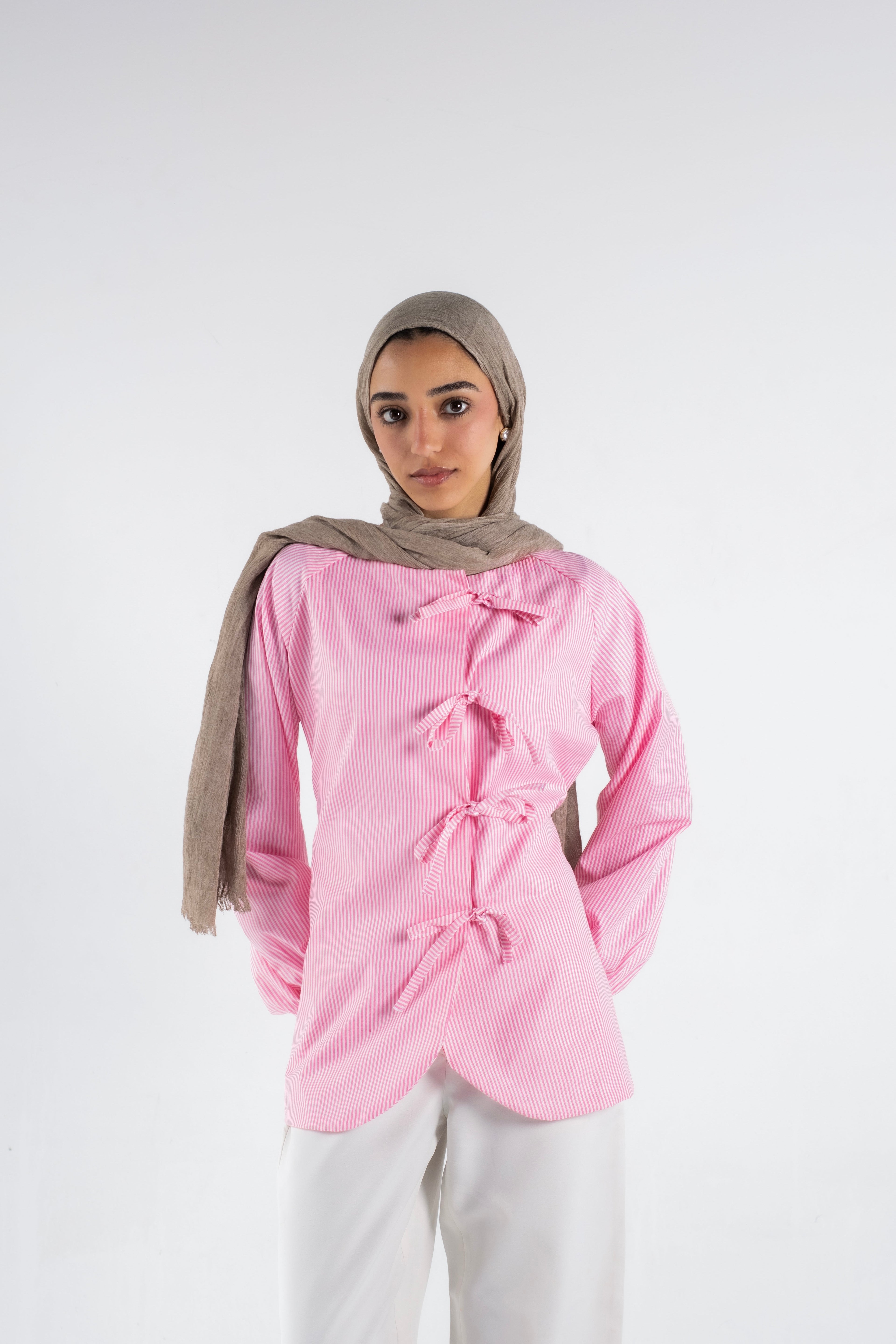 Ribboned Long Sleeve Shirt