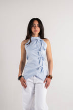 Ribboned Halter Shirt