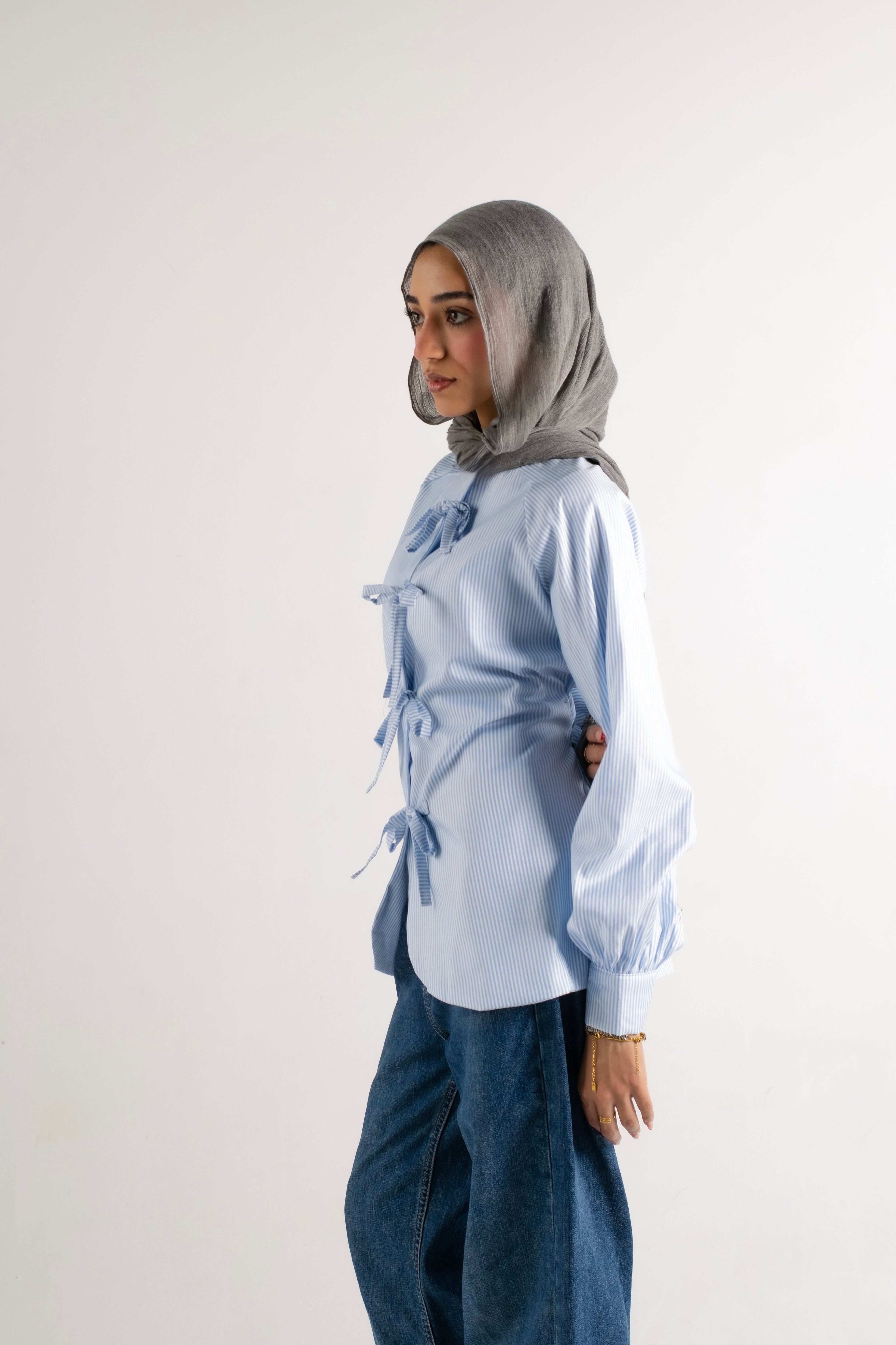 Ribboned Long Sleeve Shirt