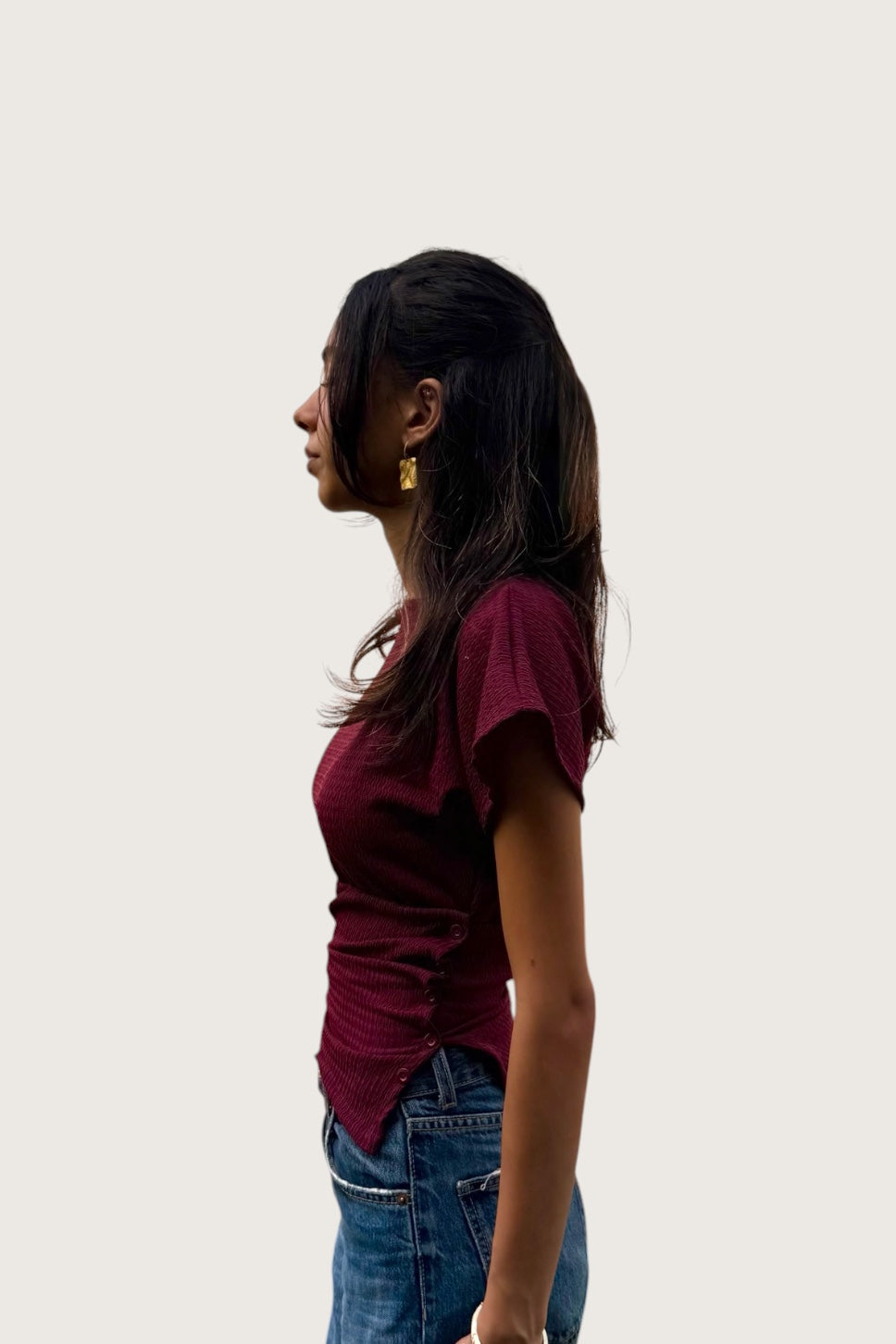 Side Buttoned Flow Top