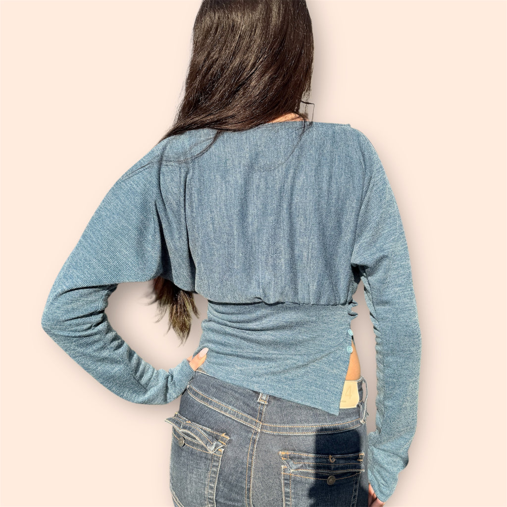 Side-Buttoned Knit Top